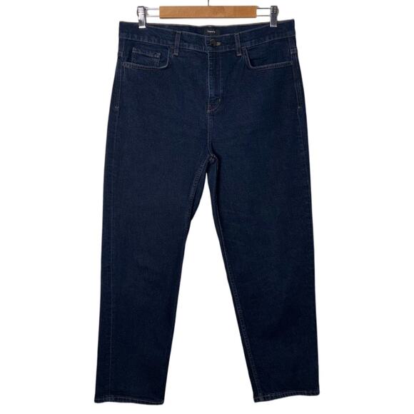 Theory Treeca Cropped Jeans Woman's size 30 indigo blue denim tapered leg - Picture 2 of 15